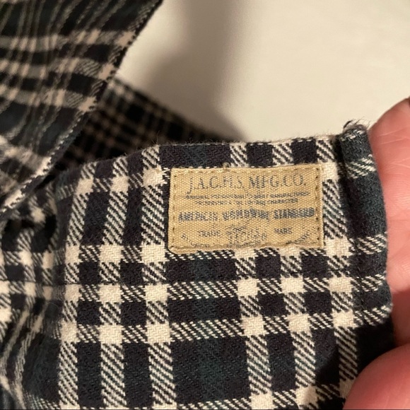 Jachs Flannel Button Shirt‎ Men’s Large Thick Heavy Long Sleeve Plaid Green​ - Picture 7 of 10